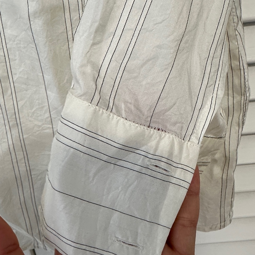 Peserico Silk Cream Striped Shirt - Picture 6 of 6